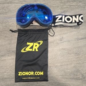 Zionor Blue Ski Goggles with Black Strap